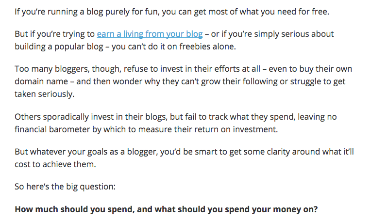 How do you spend money blogging?