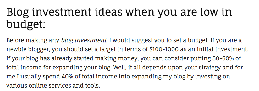 How do you spend money blogging?