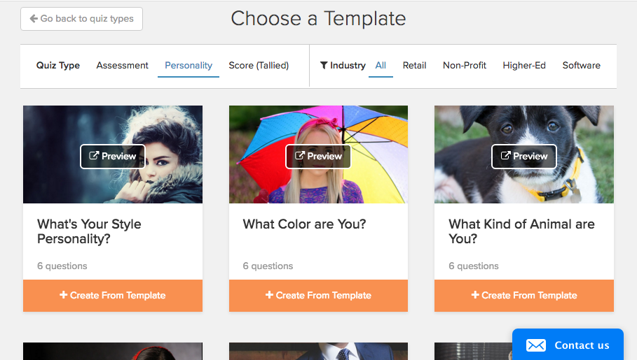 Interact Personality Templates