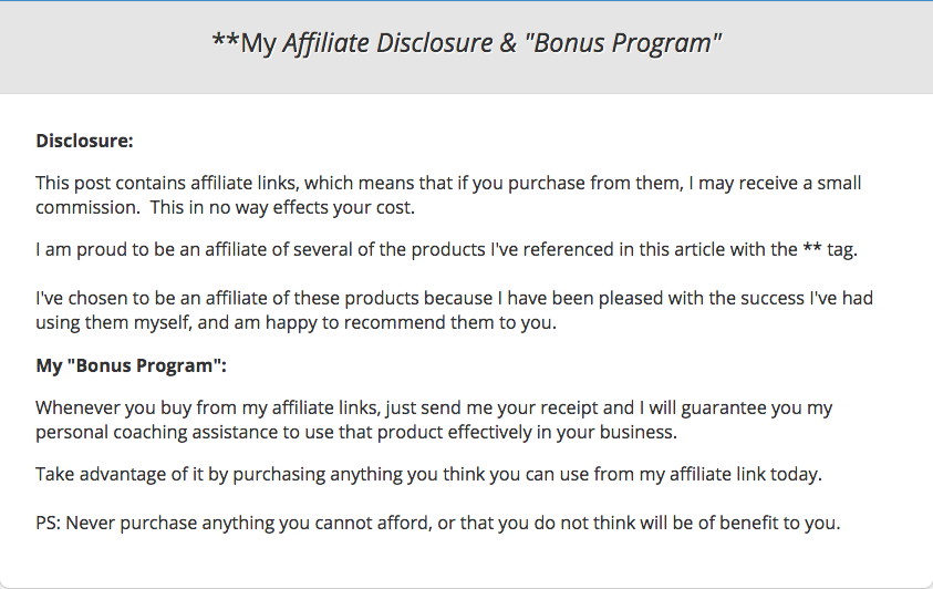 Affiliate Disclosure