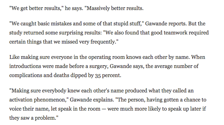 Gawande Checklist Manifesto