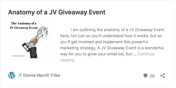 Anatomy of a JV Giveaway Event