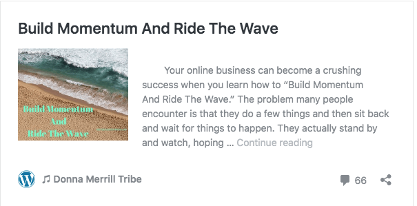 Build momentum and ride the wave