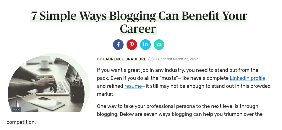 Blog for career