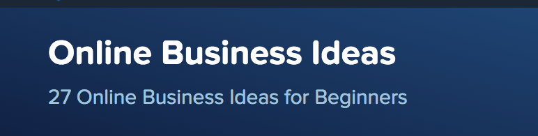 Online business ideas