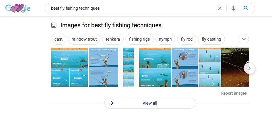 Google search for fly fishing