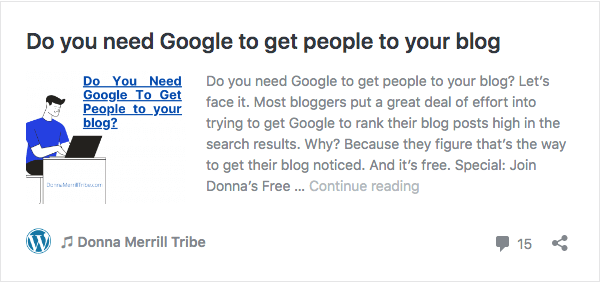 Do you need Google to get people to your blog