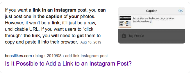 Instagram links