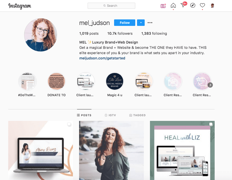 Instagram profile sample