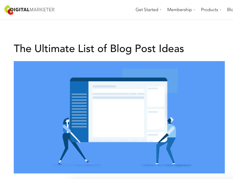 List of blog post ideas