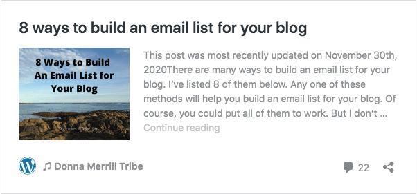 build an email list for your blog