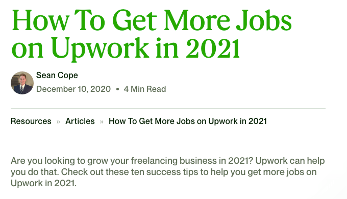 Freelance Opportunities Upwork