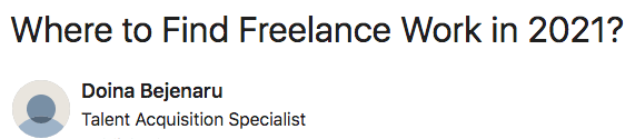 Where to find Freelance Work