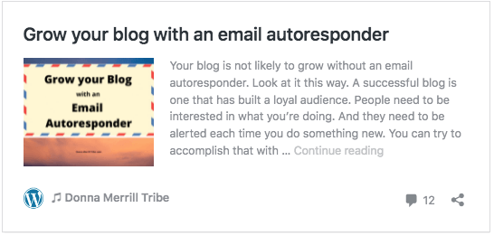 blog with an email autoresponder