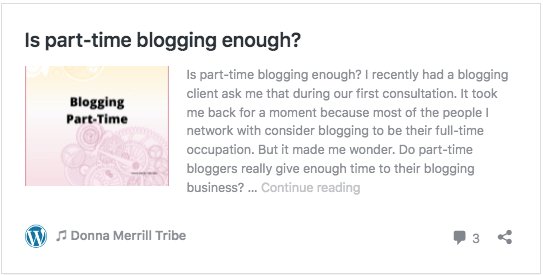 part-time blogging
