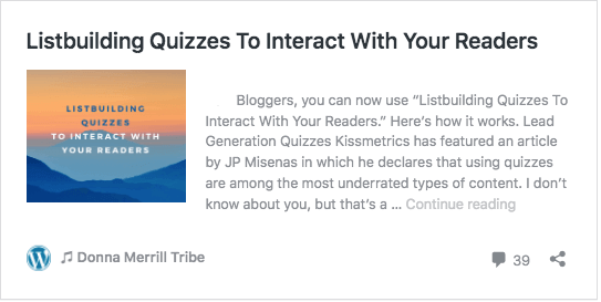 list-building quizzes to interact with readers
